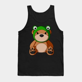 Frog Hat Teddy Bear Tank Top